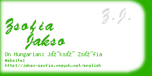 zsofia jakso business card
